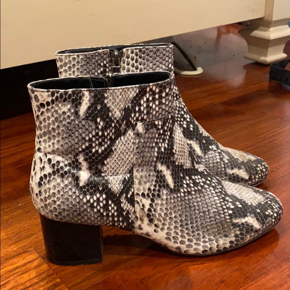 Snakeskin Booties (2 1/2 inch heel)